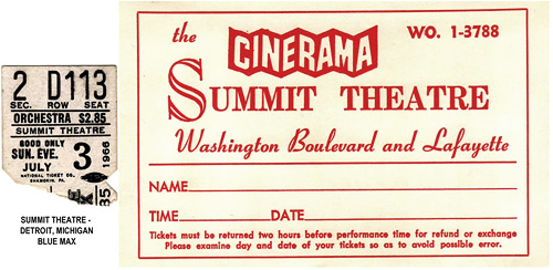 The Blue Max - Cinerama ticket
