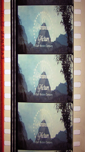 A piece of 35mm film from Raiders