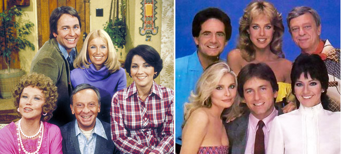 The full cast of Three's Company, early and late.