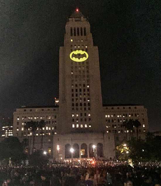 Los Angeles lights the Bat Signal to honor Adam West