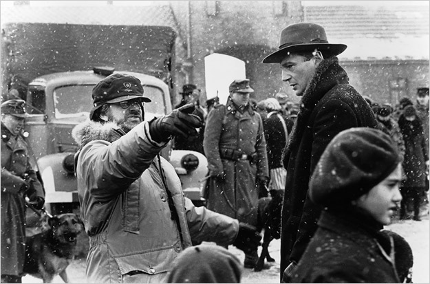 Steven Spielberg on the set of Schindler's List