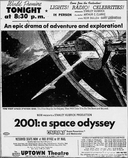 2001: A Space Odyssey premiere ad