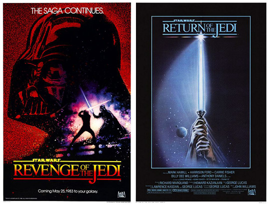 A pair of one sheets for Return of the Jedi
