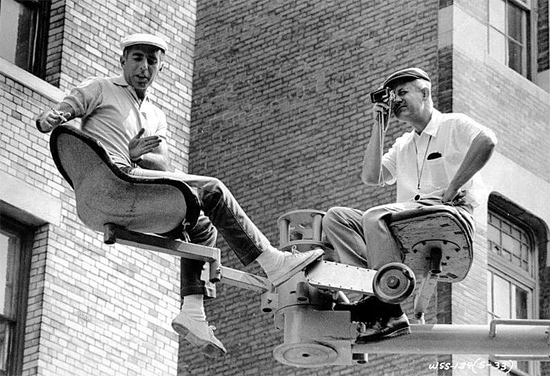 Jerome Robbins and director Robert Wise on the set of West Side Story (1961)